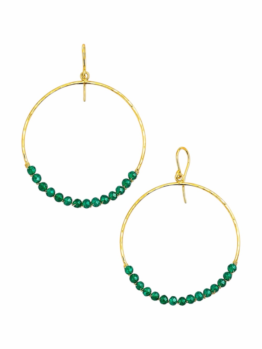 SONYA RENÉE LEYLA SEMIPRECIOUS GREEN ONYX EARRINGS - BRAND NEW